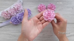 Повязка на голову для Девочек с цветами из Фоамирана / DIY kanzashi