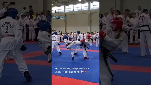 Таеквон-до ИТФ (МФТ) аттестация спарринги на 2 дан чёрный пояс ??? // Taekwondo ITF black belt