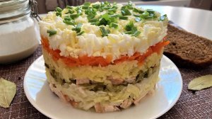 Салат столичный - многослойный, простой и сытный рецепт!
