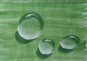КАПЛИ ВОДЫ РИСОВАТЬ ПРОСТО. ПОКАЗЫВАЮ ПОШАГОВЫЙ ПРОЦЕСС РИСОВАНИЯ ГУАШЬЮ.