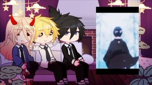 Chaisaw man React to Tanjiro | Demon Slayer | Gacha Club