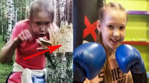 Русская девочка ломает деревья и  стальные двери