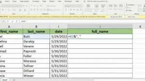 merge columns in MS Excel