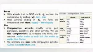 Excel 6. Adverbs - Comparative Forms