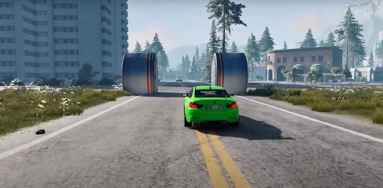 Сломанные столбы в BeamNG Drive смотреть онлайн
