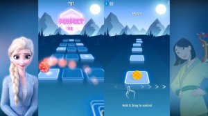 Frozen Let It Go Elsa VS Mulan Make A Man Out Of You - Tiles Hop EDM Rush!