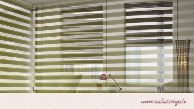 Жалюзи с материалами день-ночь. www.zaluziriga.lv смотреть онлайн