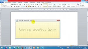 Writing equations in MS Word 2010 using the Math Input Panel