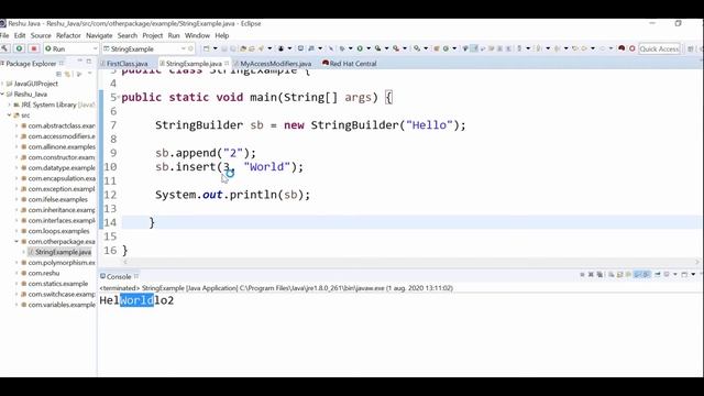 StringBuilder Class & Methods in Java with Example