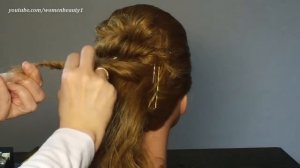 Прическа на Новый Год на средние волосы своими руками. Красиво и легко !