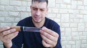 Тест ножа из стали Х12МФ на роге лося