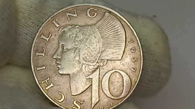 Цена. Оригинал. 10 шиллингов 1957 года. Остеррейх. Монетный двор Австрии. Фердинанд Вельц.