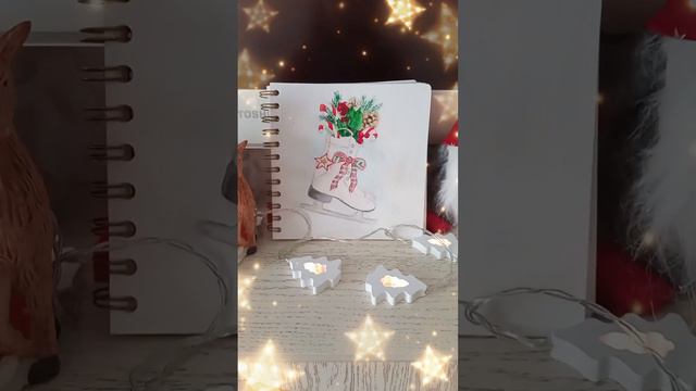 Новогодний марафон. #christmas #painting #creative Рисунок акварелью. #merrychristmas смотреть онлайн