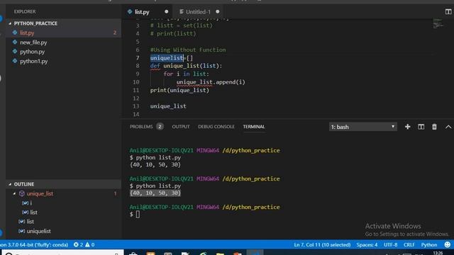 Remove duplicates from list in python