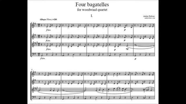 Andrey Rubtsov - Four Bagatelles for Wind Quartet смотреть онлайн