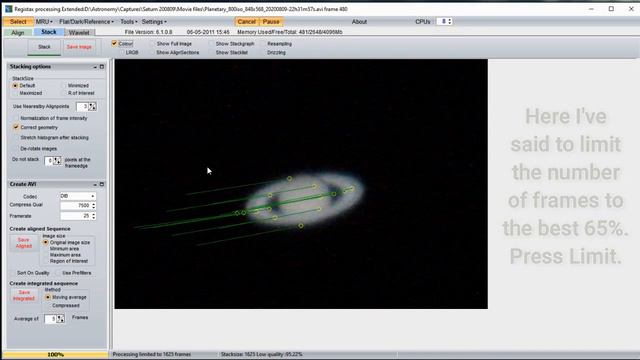 Processing Saturn example RegiStax 6, Photoshop. смотреть онлайн