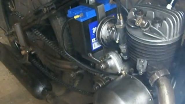 Пробный запуск двигателя мотоцикла DKW SB200 смотреть онлайн