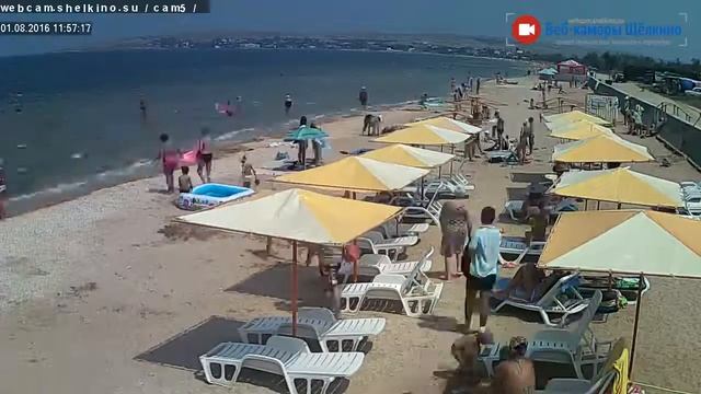 Пляж в Щёлкино, 01.08.2016 - time-lapse с камеры 5 смотреть онлайн