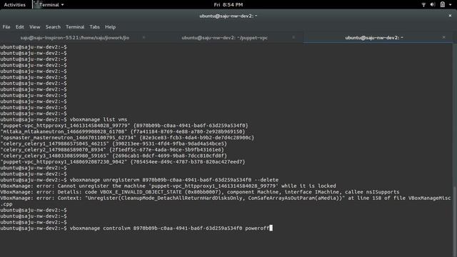 VirtualBox VBoxManage: error: Cannot unregister the machine while it is locked смотреть онлайн