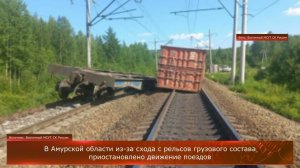 В Амурской области из-за схода с рельсов грузового состава приостановлено движение поездов