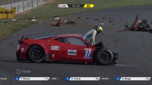 GT Tour 2016 at Nogaro, жесткая авария Ferrari