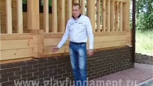Отделка цоколя дома на винтовых сваях облицовочным кирпичом (г. Нижний Новгород)