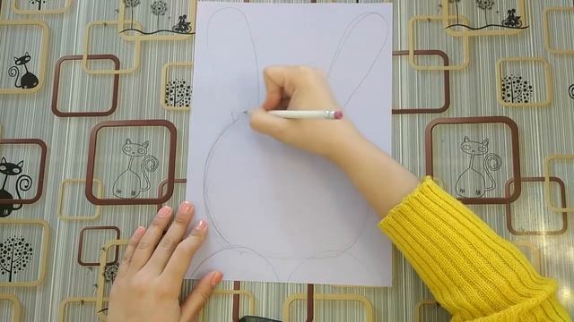 " БІЛИЙ ЗАЙЧИК " Малюємо фарбами просто своїми руками
