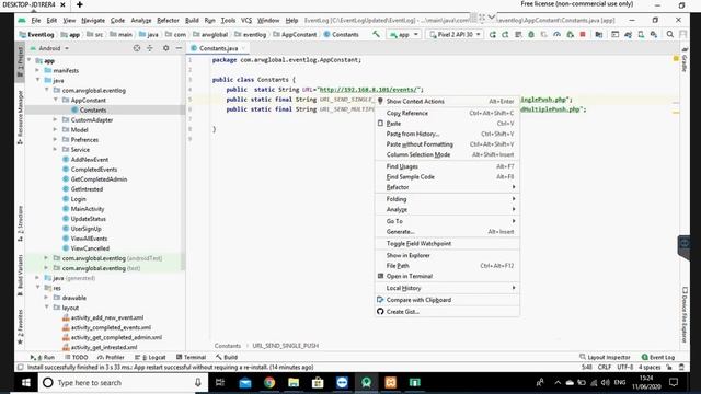 EventLog Final Project Configuration Video with PHP Code and WebServices