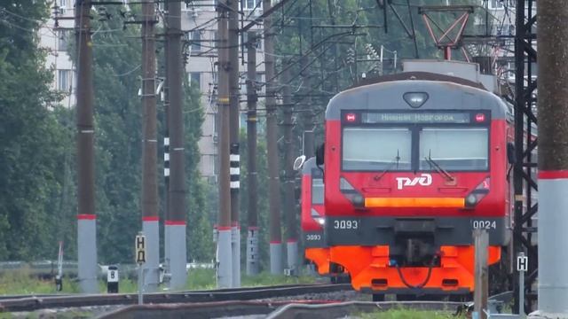 Электропоезда ЭД9Э-0024, ЭД9Э-0034 перегон Нижний Новгород Московский-Толоконцево 20.07.2020 смотреть онлайн