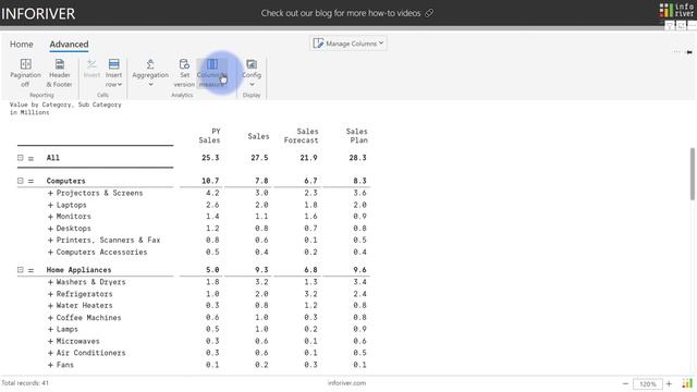 Set versions based on categories in Power BI table/matrix