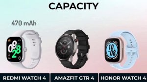 Redmi Watch 4 VS Amazfit GTR 4 VS Honor Watch 4