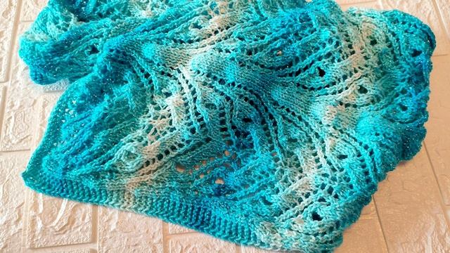 Палантин Глаз Тигра из пряжи Papatya batik silver в СП Символ года 2022 2