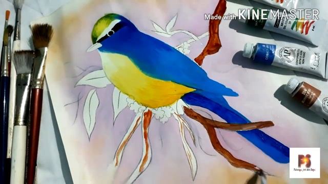 How to paint REALISTIC BIRD|Oil Painting смотреть онлайн