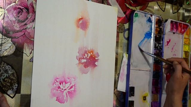 Рисую растворяющиеся цветы. Как рисовать легко и быстро. смотреть онлайн