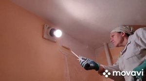 День 2, покраска после протечки потолка в ванной