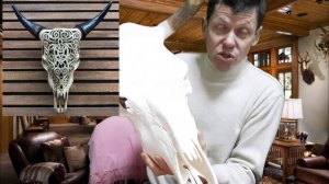 Сувенир. Череп быка. Как нанести рисунок на череп.