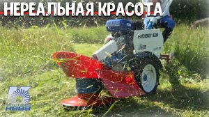 Быстро! ЛЮБАЯ ТРАВА не напрягаясь, сидя на мотоблоке! Мотоблок Нева с роторной косилкой КР-05