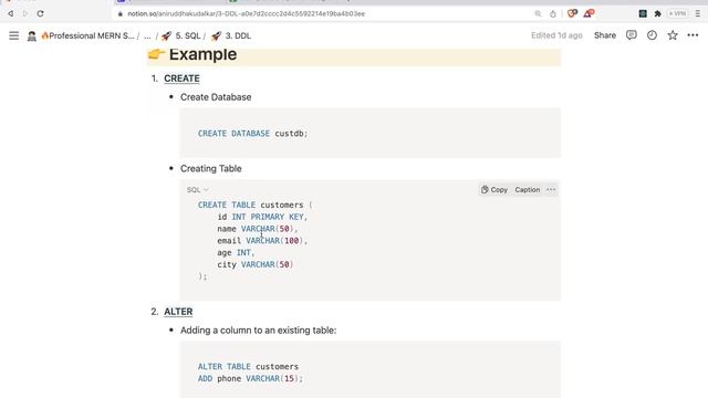 SQL DDL Statements - MERN Stack Full Course Playlist - 064