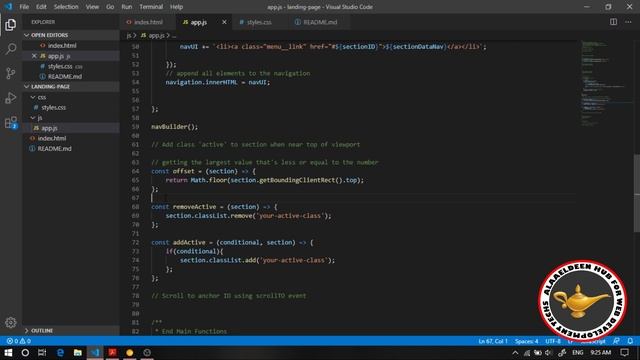Landing Page JavaScript Implementation Part 2