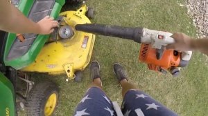 Stihl bg 56 c-e blow the mower deck