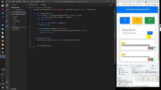 JavaScript to do app project | JavaScript project for beginner | Local storage JS condition explain