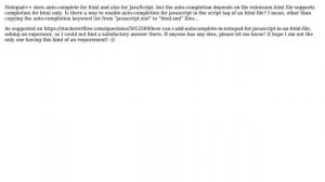 How can I add autocomplete in notepad++ for javascript in an .html file?
