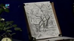 Уроки рисования (# 29) карандашом. Рисуем экстерьер - яблони на приусадебном участке