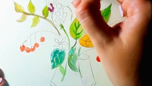 Осенний букет. Как рисовать. простой рисунок.