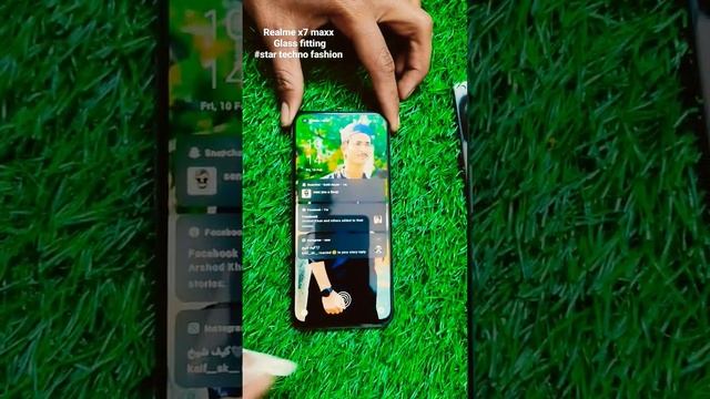 realme X7 Maxx glass fitting #star techno fashion #new tech