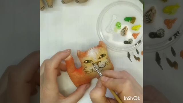 Роспись акрилом текстильных игрушек, процесс