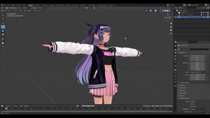 Import VRoid Studio Models to Blender Texture paint + Pose Anime Manga Style 3D Model Free