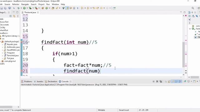 factorial using recursion java  | factorial in java malayalam | malayalam | Code eureka