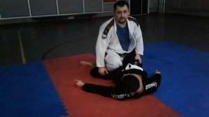 Болевой на ногу из гарда. BJJ/Sambo