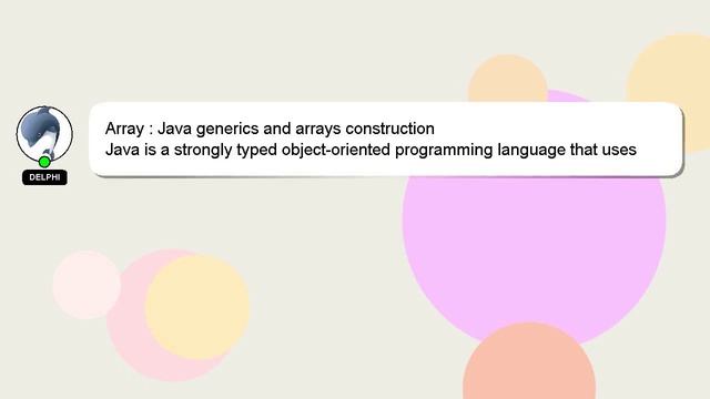 Array : Java generics and arrays construction смотреть онлайн